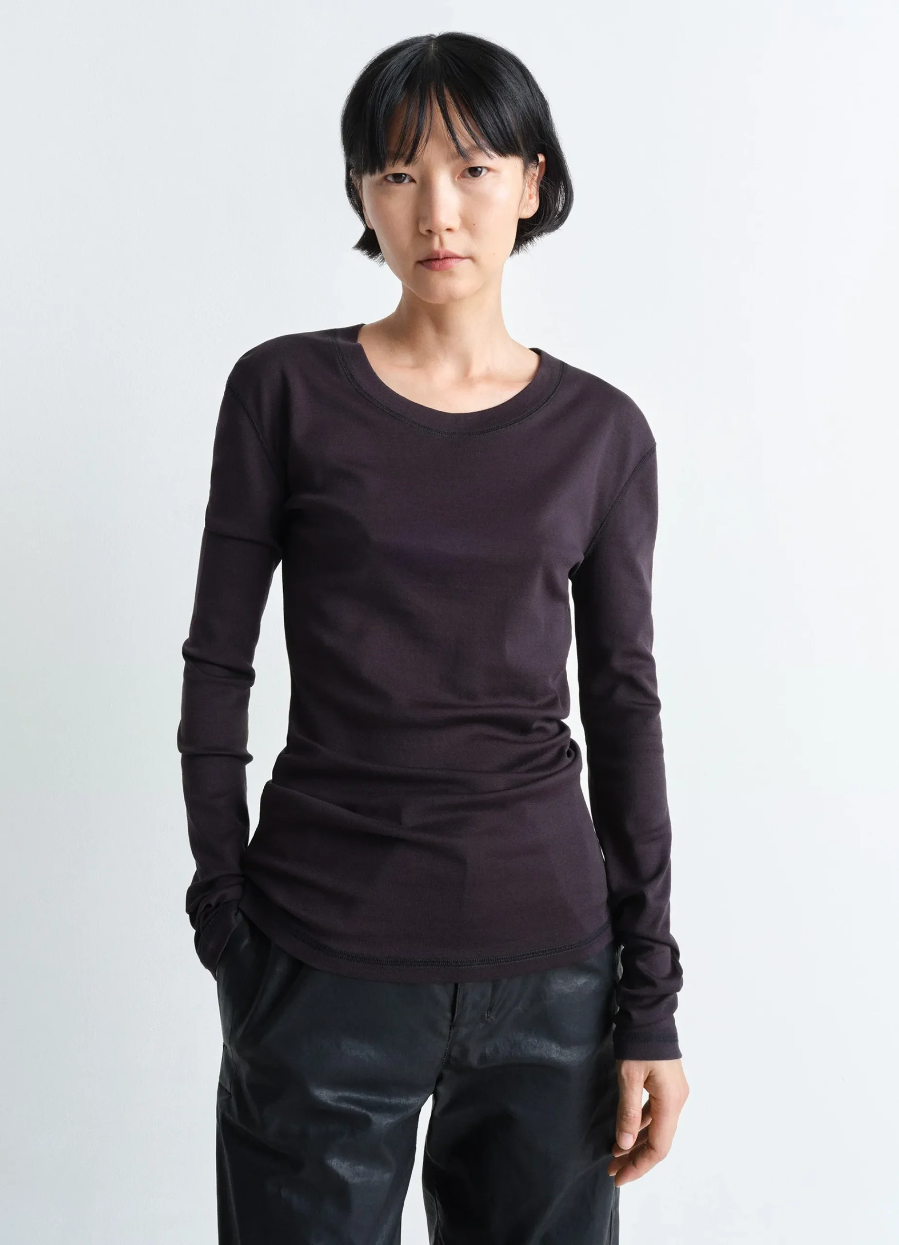 Discount T-SHIRT CÔTELÉ À MANCHES LONGUES Femme Hauts