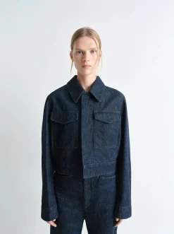 Shop VESTE COURTE À DEUX POCHES Femme Denim|Vestes & Outerwear